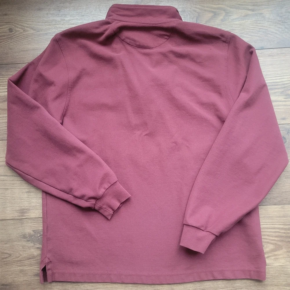 Jos A Bank L Maroon 100% Pima Cotton Quarter Zip Pullover Sweater